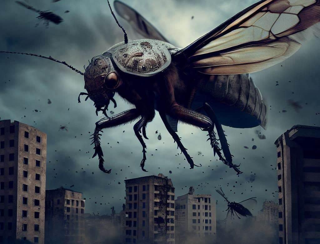 حمله حشرات به شهر